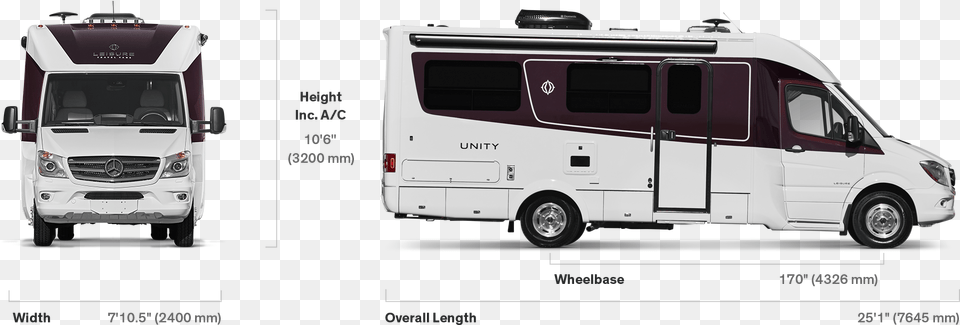 Unity Specifications Vanity Van Dimensions, Vehicle, Transportation, Caravan, Car Png