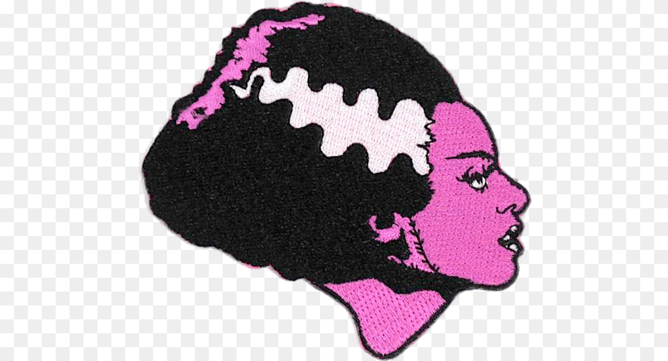 Universal Monsters Bride Of Frankenstein Patch Crochet, Beanie, Cap, Clothing, Hat Free Png Download