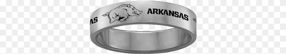 University Of Arkansas Razorbacks Arkansas Razorbacks Band Stainless Steel Band Style, Accessories, Jewelry, Ring, Silver Free Transparent Png