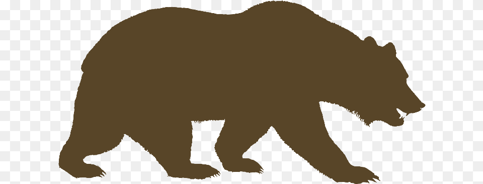 University Of California Berkeley American Black Bear California Flag Bear Silhouette, Animal, Mammal, Wildlife, Brown Bear Png