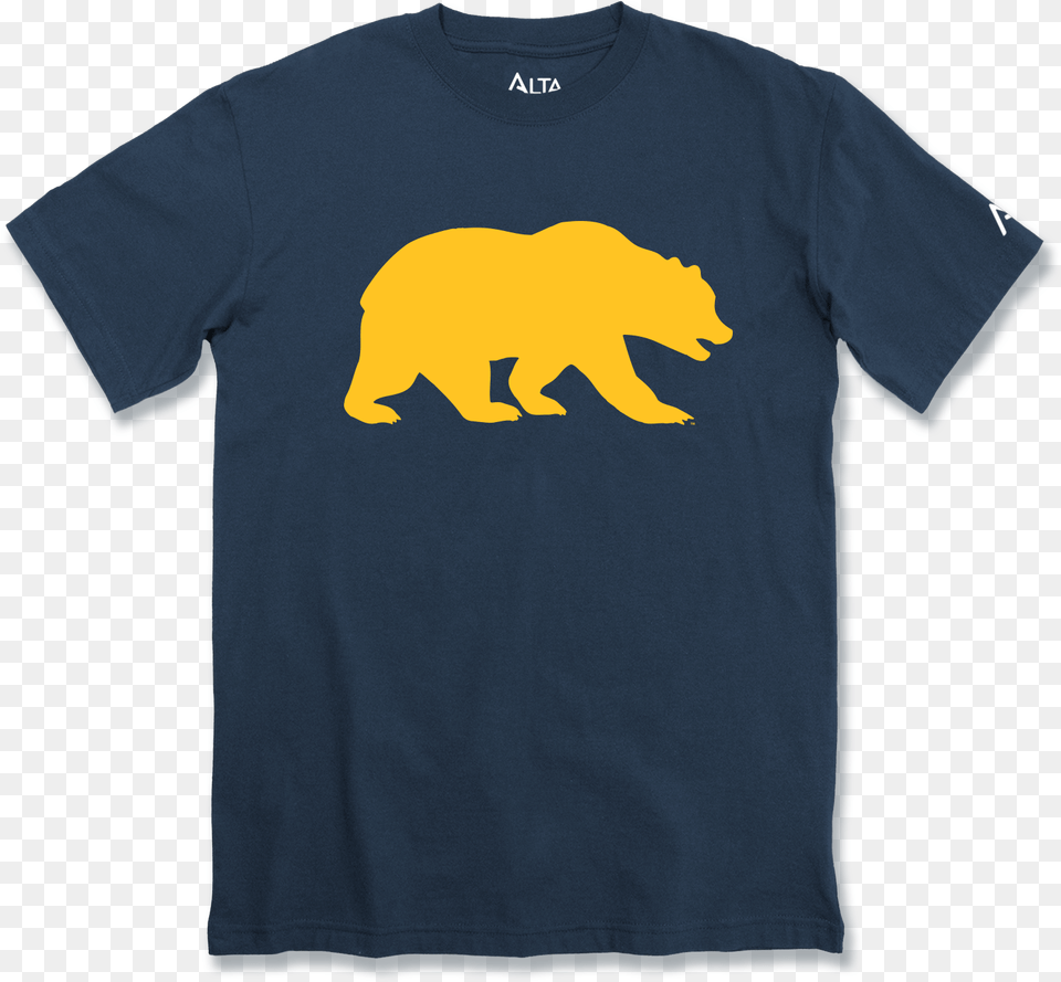University Of California Berkeley Crew Fit Tee Walking T Shirt Bear, Clothing, T-shirt, Animal, Mammal Png
