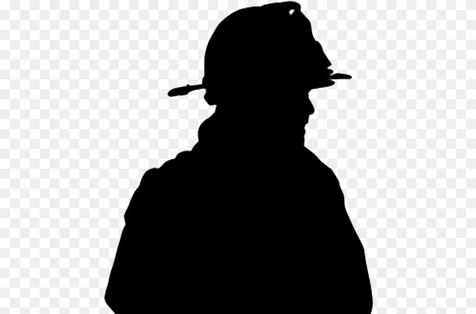 University Of California Davis Fire Department Silhouette Firefighter Silhouette, Adult, Male, Man, Person Free Transparent Png