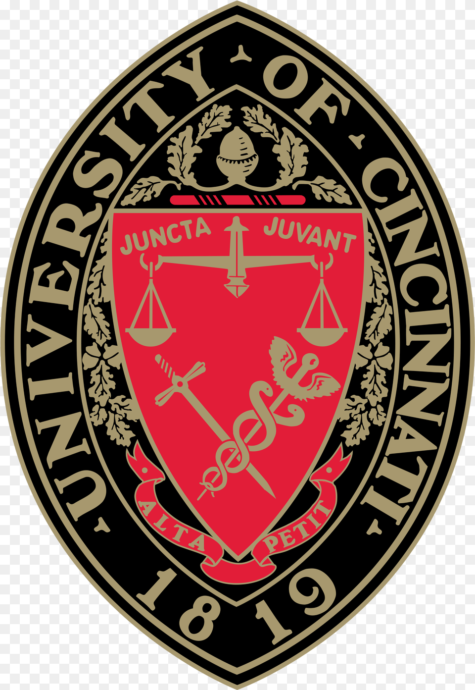 University Of Cincinnati Seal, Badge, Logo, Symbol, Emblem Free Png