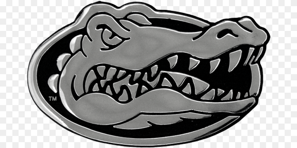 University Of Florida Gators Chrome Metal Auto Emblem Black And White, Accessories, Buckle Free Png