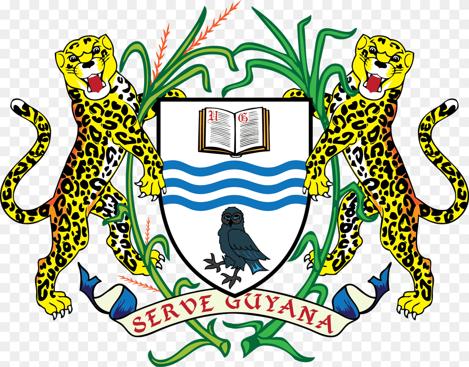 University Of Guyana Colour Coat Of Arms Of Malawi, Animal, Bird, Mammal, Panther Png