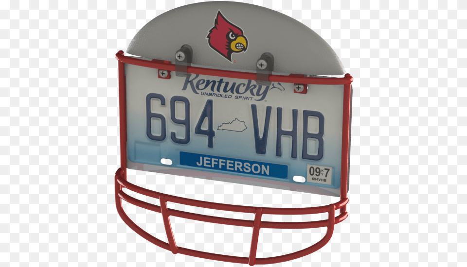 University Of Louisville Cardinals Helmet Frame Plateguard Tabless License Plate Frame And Holderbracket, License Plate, Transportation, Vehicle, First Aid Free Transparent Png