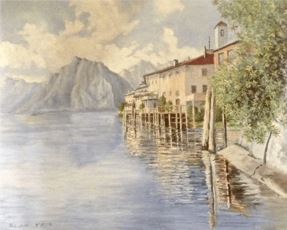Unkel 1954 Plein Air Landscape Oil Painting On Board Watercolor Paint Free Transparent Png