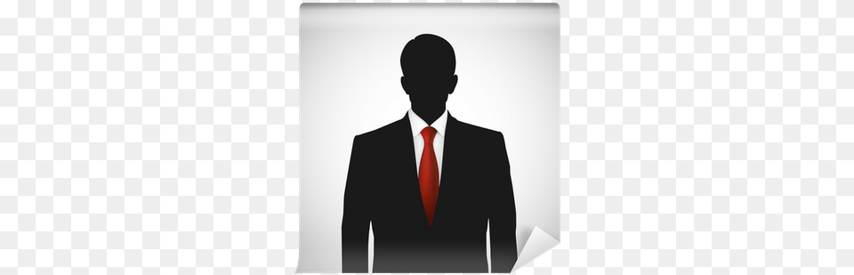 Unknown Person Silhouette Whith Red Tie Wall Mural Black Suit Red Tie Vector, Accessories, Formal Wear, Clothing, Male Png Image