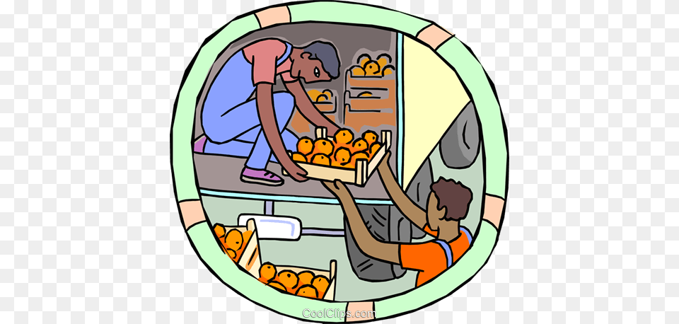 Unloading Oranges From A Truck Royalty Vector Clip Art, Citrus Fruit, Produce, Food, Fruit Free Png Download