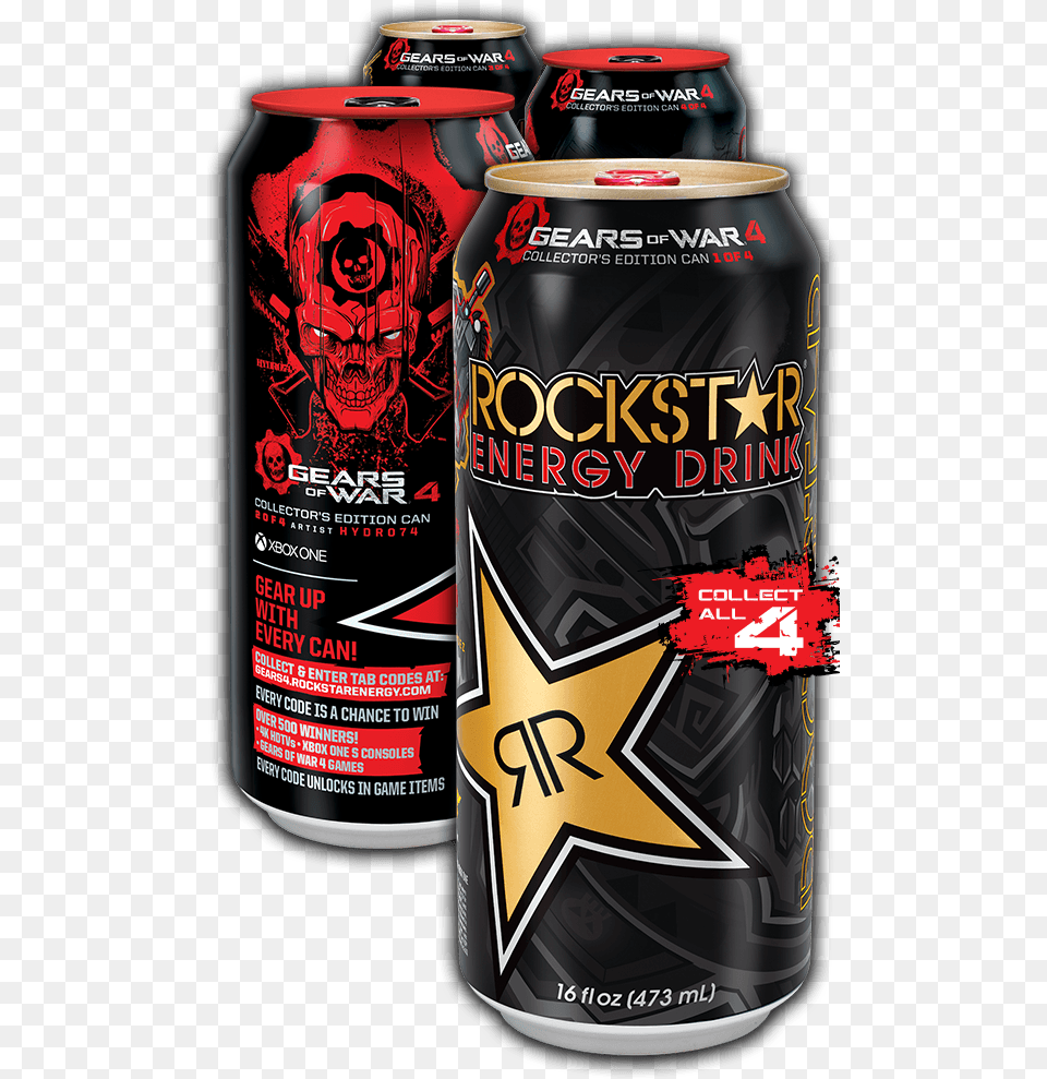 Unlock Gears 4 Skin Rockstar Energy Gears Of War, Alcohol, Beer, Beverage, Lager Png Image