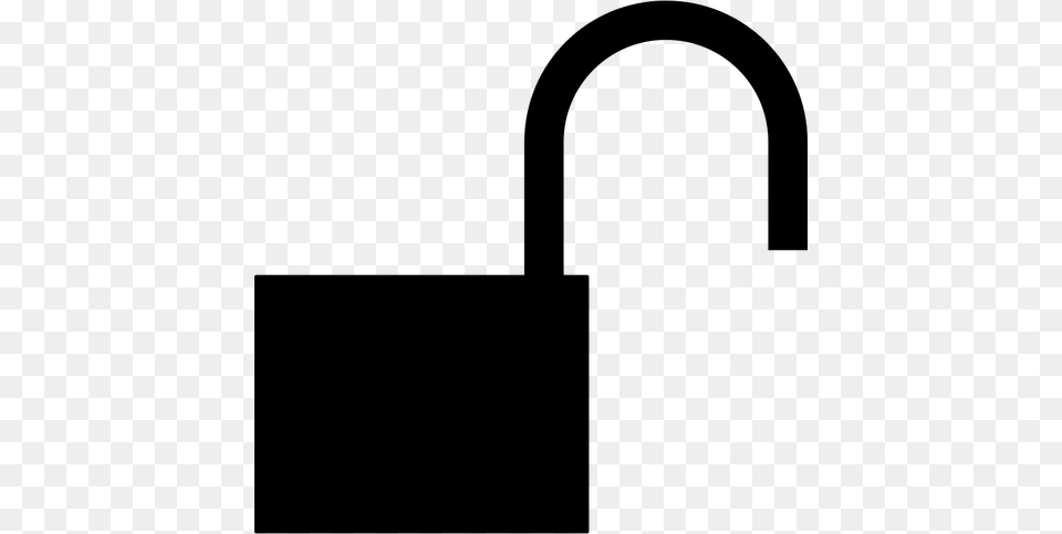 Unlocked Padlock Silhouette Vector Clip Art, Gray Free Png Download