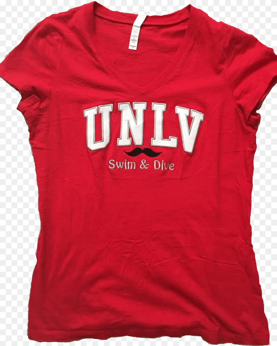 Unlv Glitter Embroidery V Neck Tee, Clothing, Shirt, T-shirt Free Png