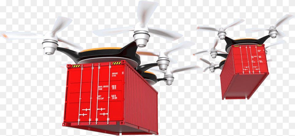 Unmanned Flying Cargo Containers Drones To Carry Containers, Machine, Box, Appliance, Ceiling Fan Png