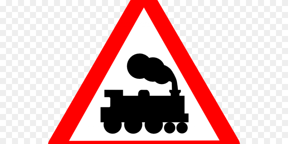 Unmanned Railway Crossing Sign, Symbol, Triangle, Road Sign, Dynamite Png Image
