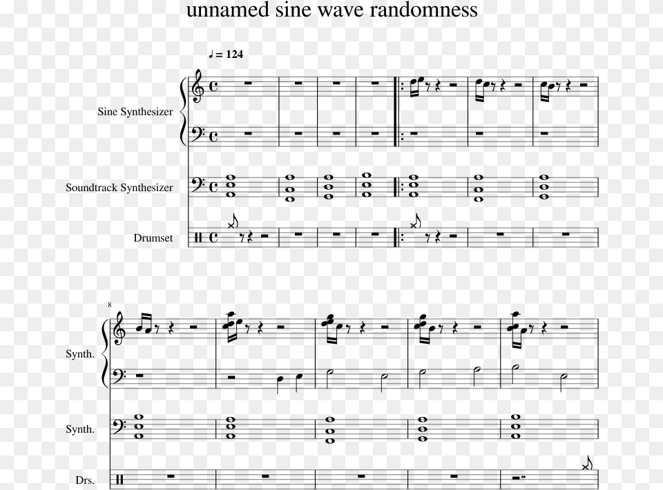 Unnamed Sine Wave Randomness Sheet Music 1 Of 3 Pages Sheet Music, Gray Free Transparent Png