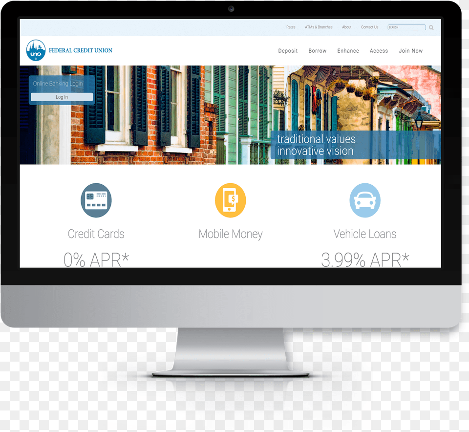 Uno Federal Credit Union Wins First Place Website Award Computer Monitor, Computer Hardware, Electronics, Hardware, Screen Png