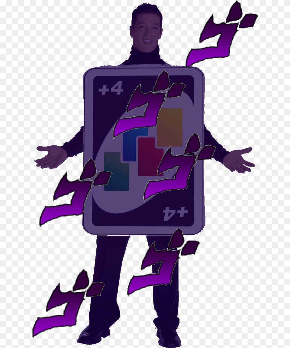 Uno Wild Card Costume, Purple, Adult, Person, Man Png