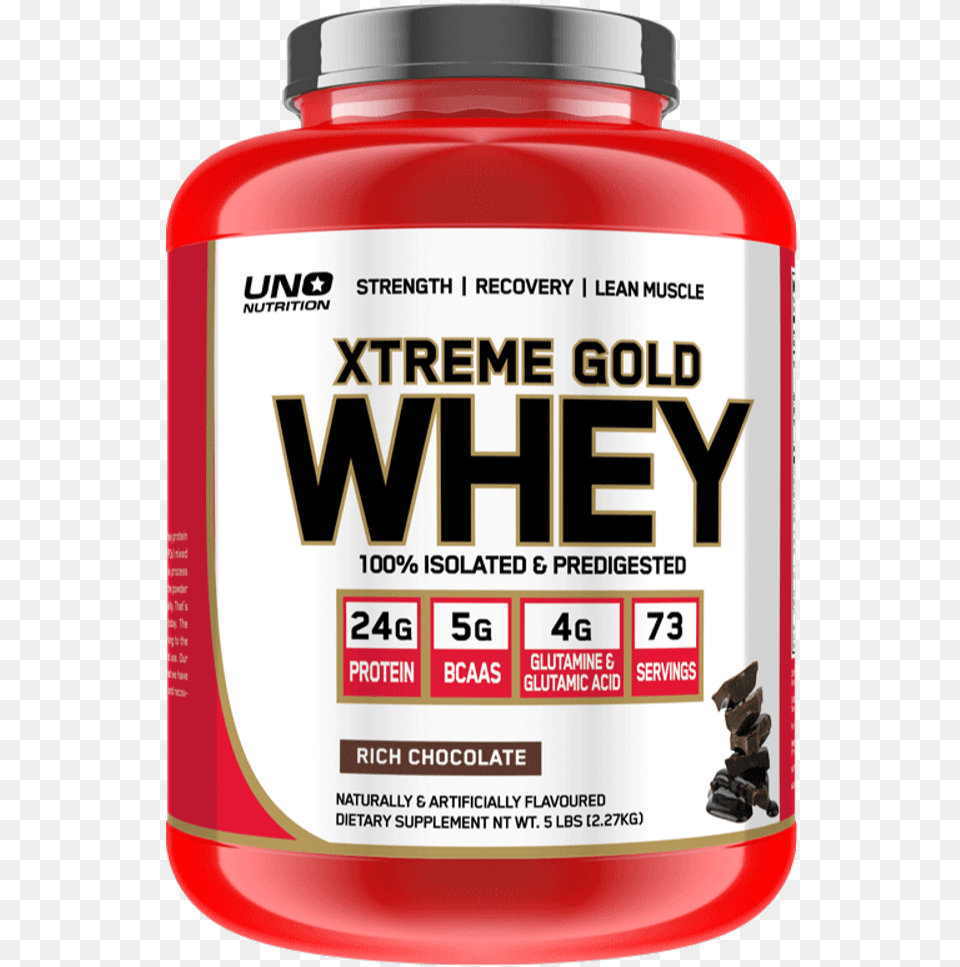 Uno Xtreme Gold Whey Protein Powder Whey Protein Uno, Jar, Herbal, Herbs, Plant Free Png Download