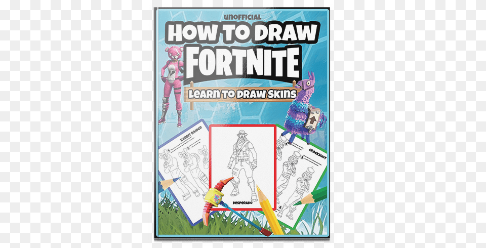 Unofficial How To Draw Fortnite, Book, Comics, Publication, Person Free Png Download