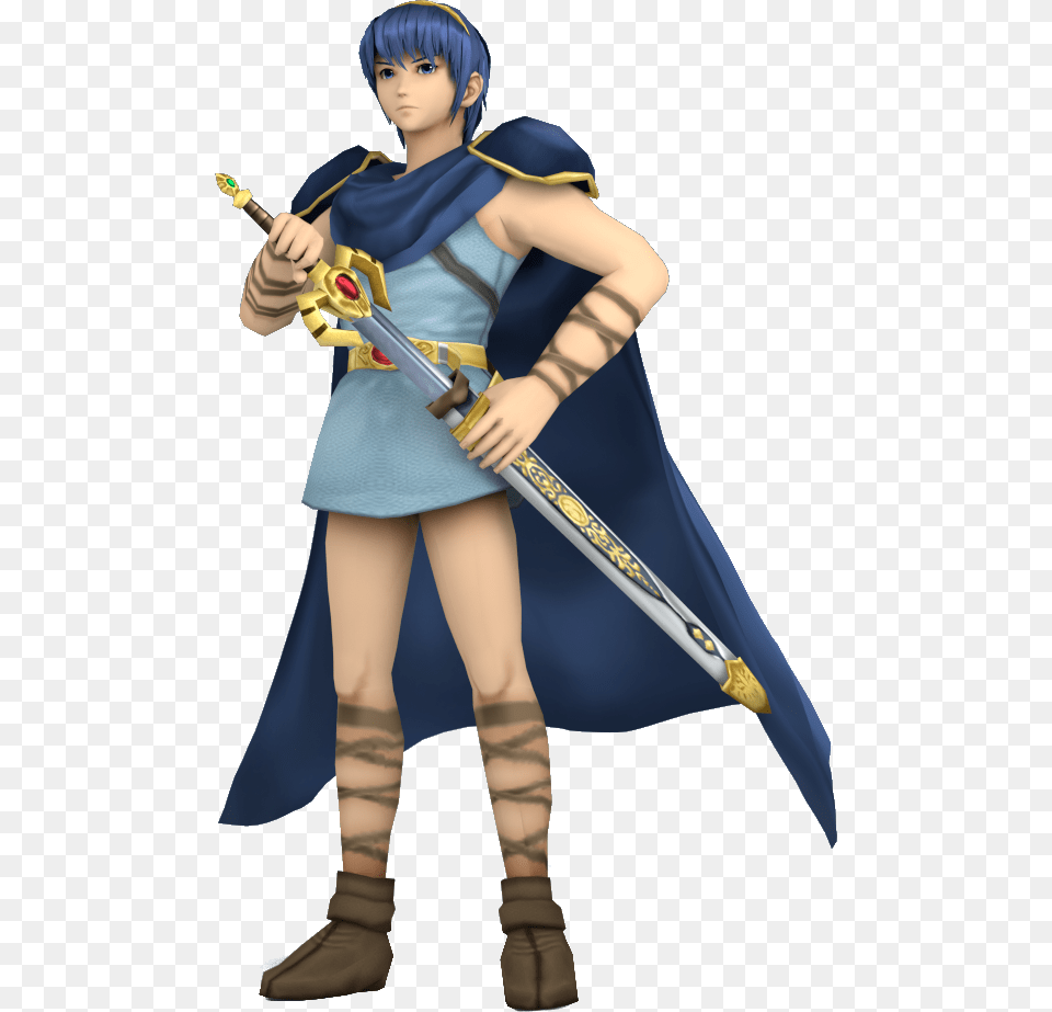 Unofficial Smash 3 Alt Classic Marth By Marth Fire Emblem Original, Weapon, Clothing, Sword, Costume Free Png