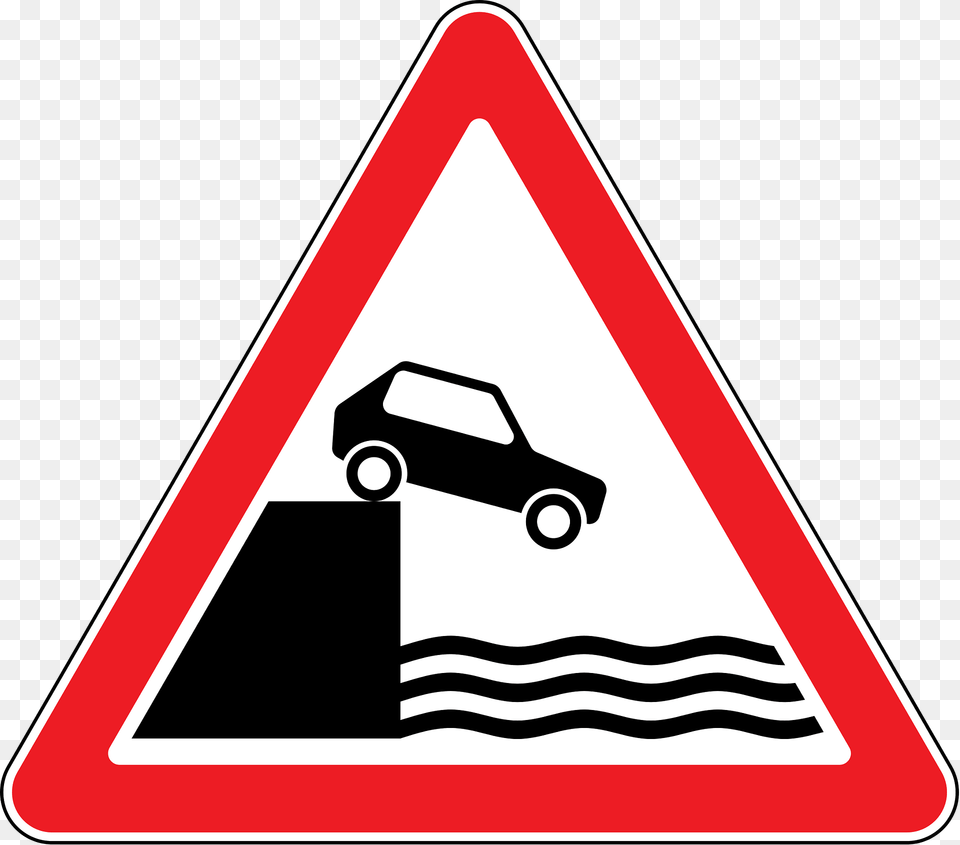 Unprotected Quayside Or Riverbank Sign In Moldova Clipart, Symbol, Car, Machine, Transportation Free Transparent Png