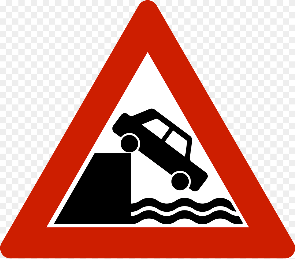 Unprotected Quayside Or Riverbank Sign In Norway Clipart, Symbol, Road Sign, Dynamite, Weapon Free Transparent Png
