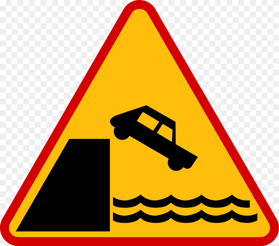 Unprotected Quayside Or Riverbank Sign In Poland Clipart, Symbol, Road Sign Free Transparent Png