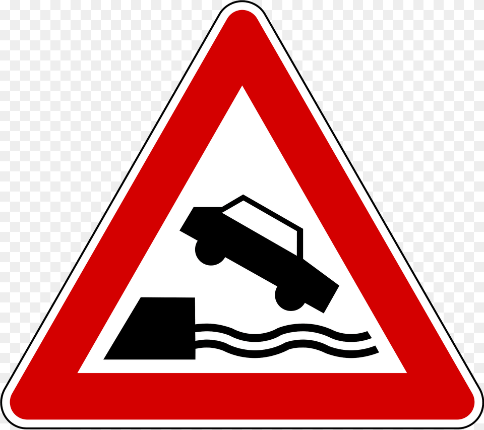 Unprotected Quayside Or Riverbank Sign In Slovenia Clipart, Symbol, Road Sign Free Transparent Png