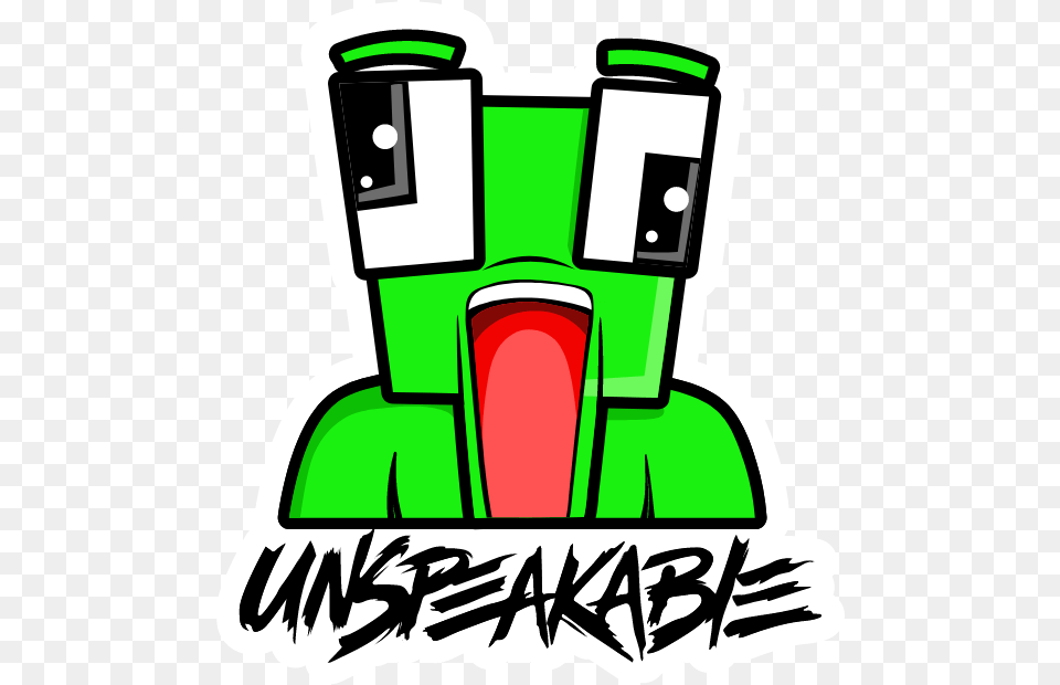 Unspeakable Frog Logo Sticker Unspeakable Logo, Bulldozer, Machine, Text Png Image