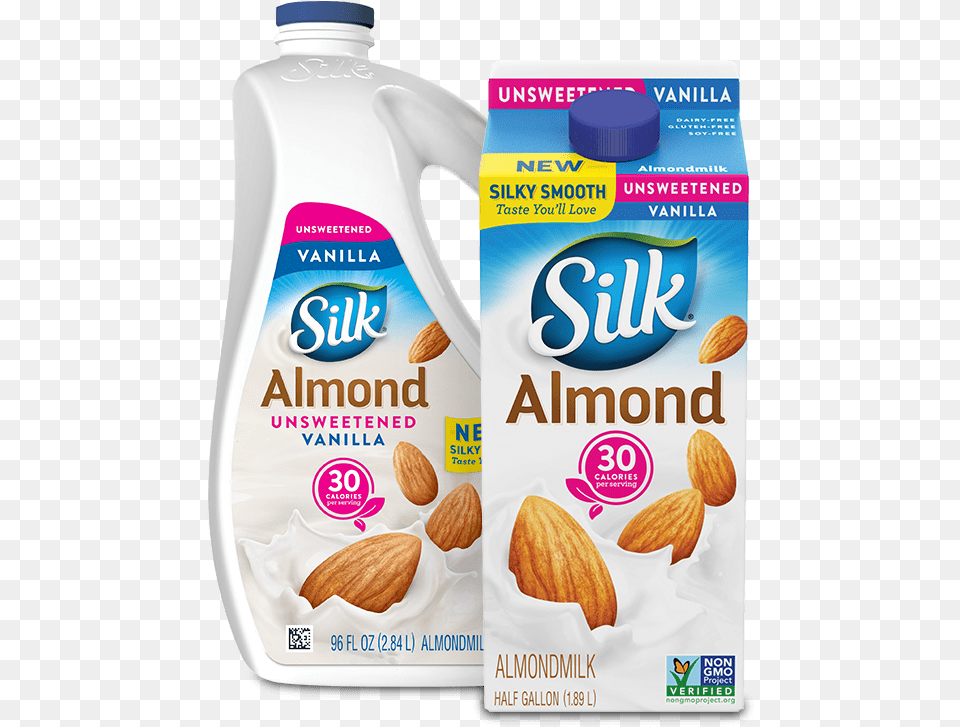 Unsweet Vanilla Almondmilk Silk Unsweetened Vanilla Almond Milk, Food, Grain, Seed, Produce Free Png