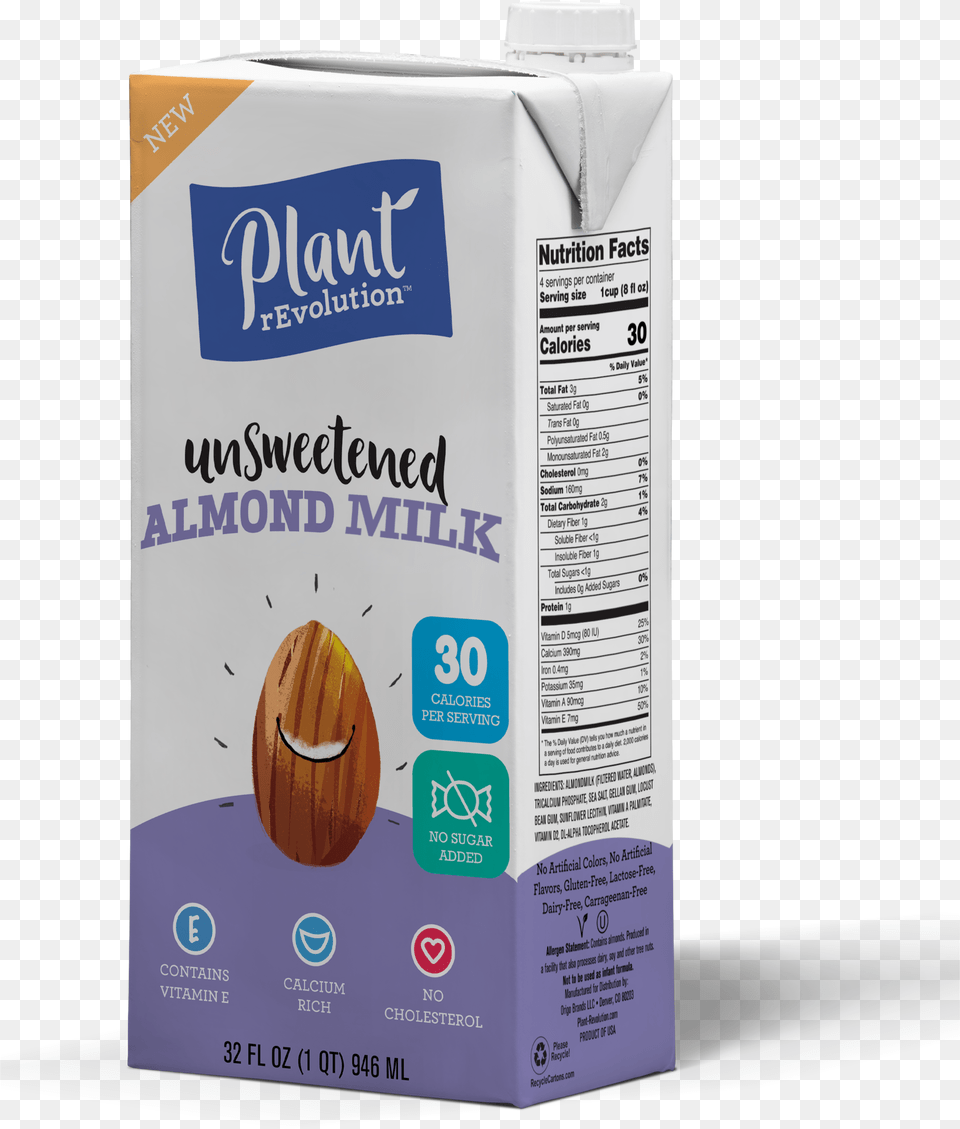 Unsweetened Almond Milk, Food, Fruit, Plant, Produce Free Png