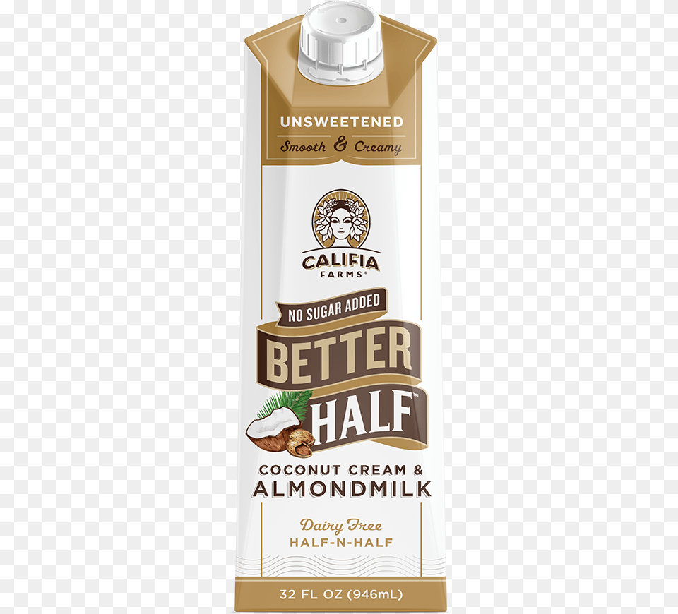 Unsweetened Better Half Califia Farms, Advertisement, Person, Face, Head Free Transparent Png