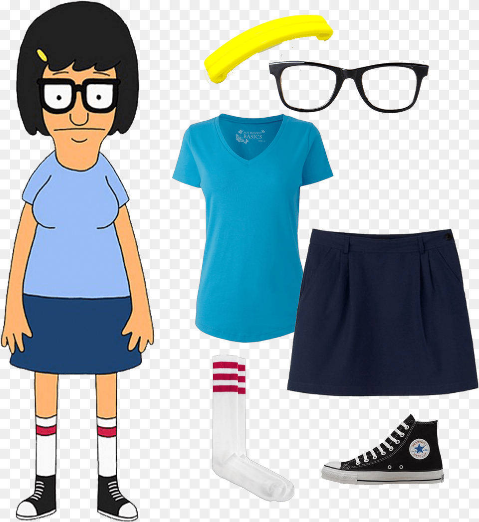 Untitled 3 Tina Bobs Burgers Halloween Costume, Accessories, Sunglasses, T-shirt, Clothing Free Png Download
