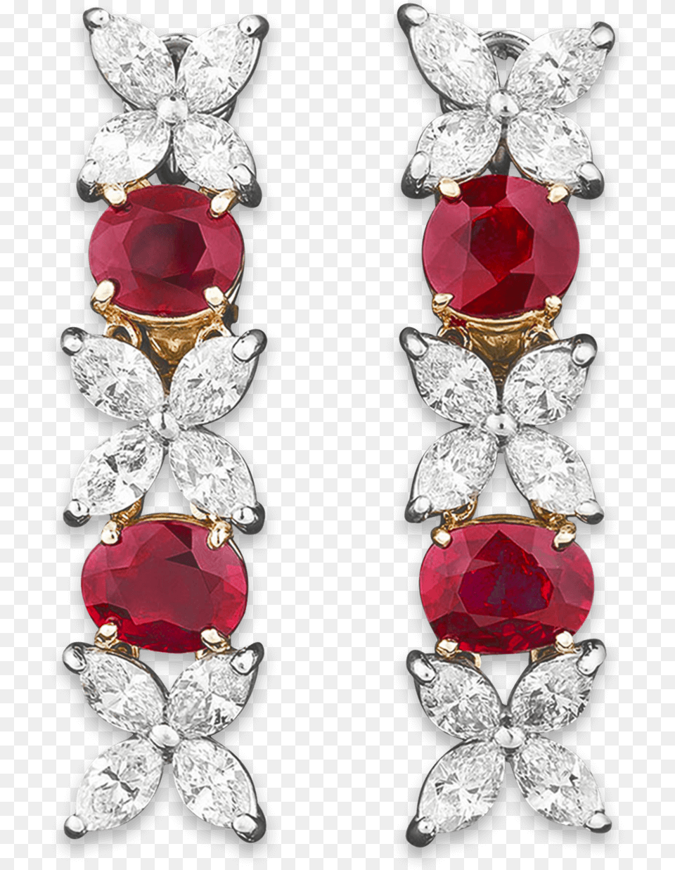 Untreated Burma Ruby And Diamond Earrings Not Applicable Untreated Burma Ruby And Diamond Earrings, Accessories, Earring, Gemstone, Jewelry Png Image
