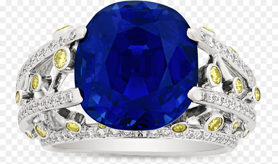Untreated Madagascar Sapphire Ring By Fred Diamond, Accessories, Jewelry, Gemstone, Female Free Png Download