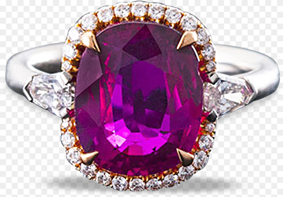 Untreated Mozambique Ruby And Diamond Ring Diamond, Accessories, Gemstone, Jewelry, Ornament Free Png Download