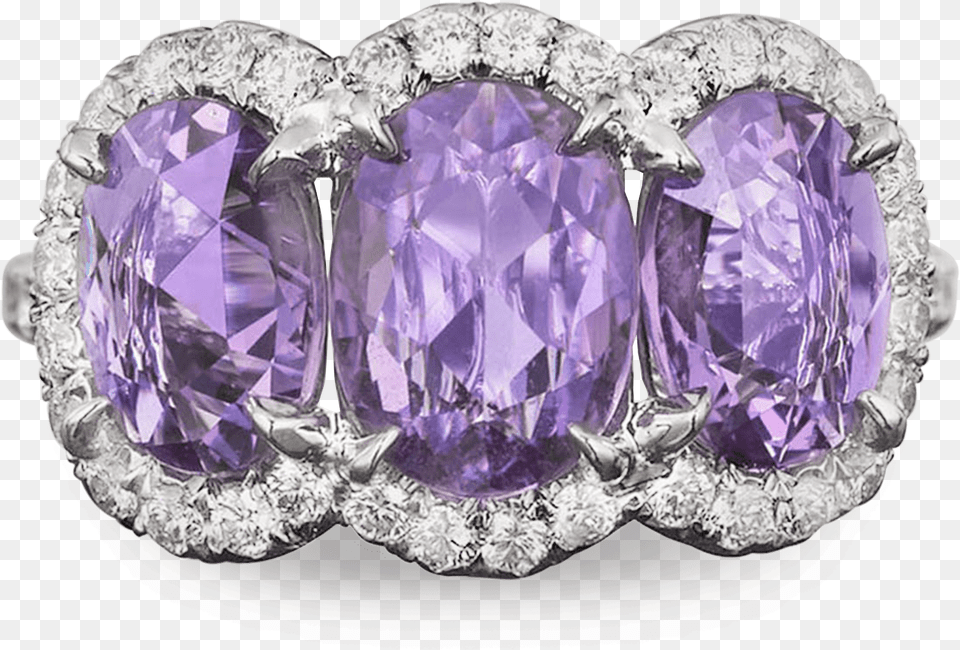Untreated Purple Sapphire And Diamond Ring Amethyst, Accessories, Gemstone, Jewelry, Ornament Png