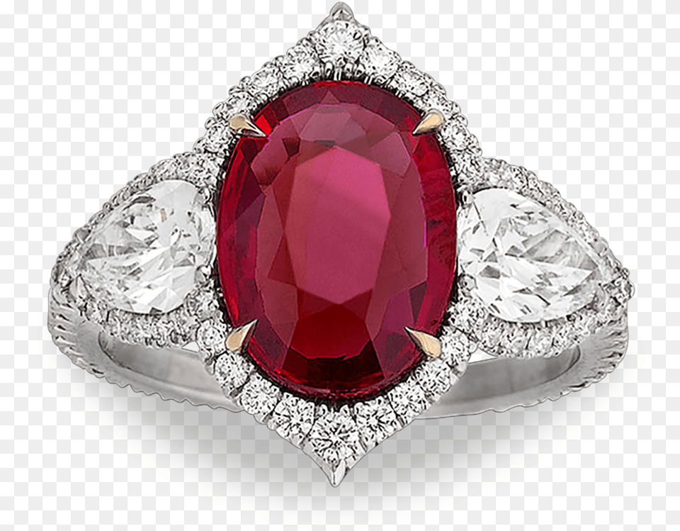 Untreated Ruby And Diamond Ring Ring, Accessories, Gemstone, Jewelry Free Transparent Png