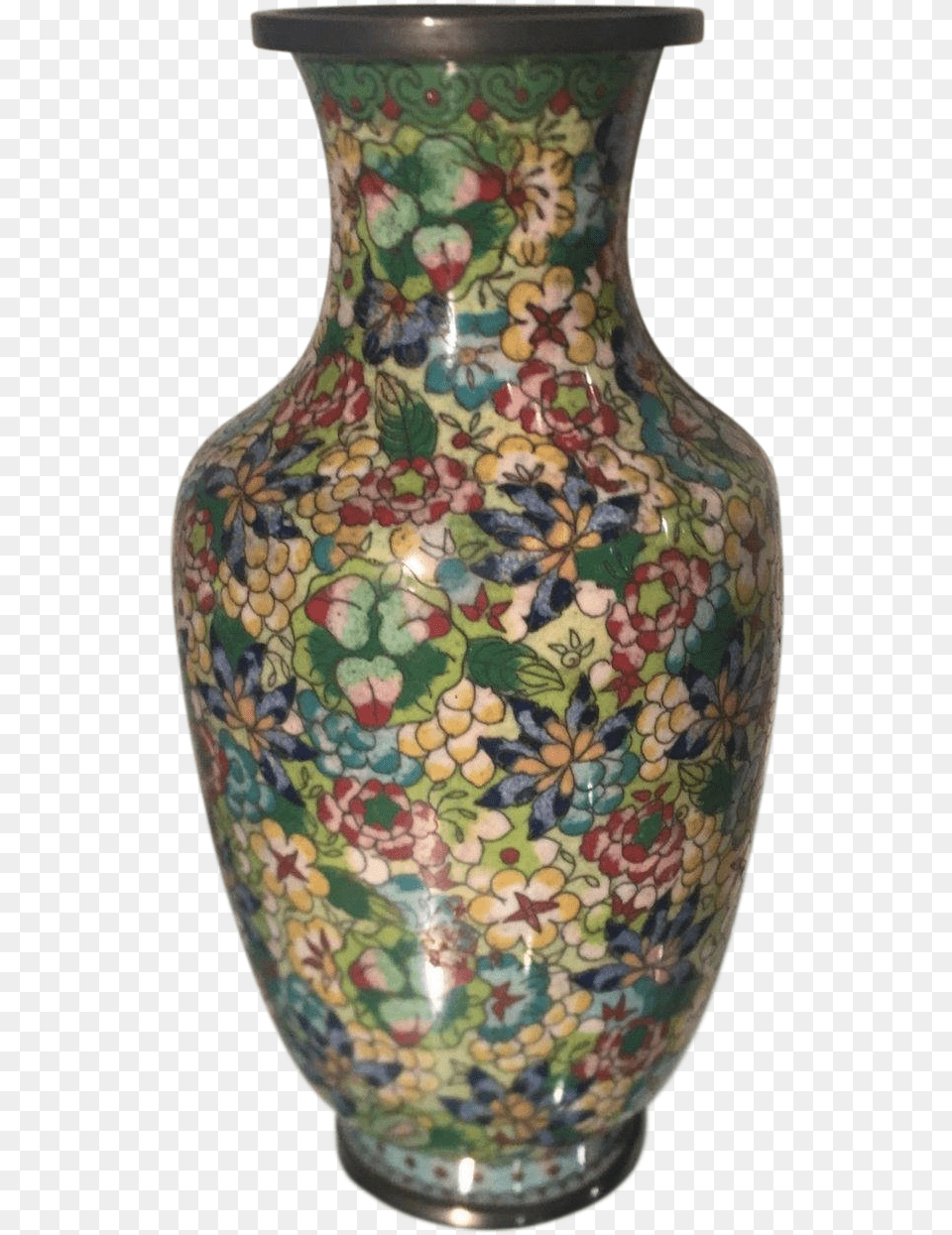 Unusual Antique Chinese Cloisonn Flower Vase On Chairish Porcelain, Art, Jar, Pottery, Accessories Png Image