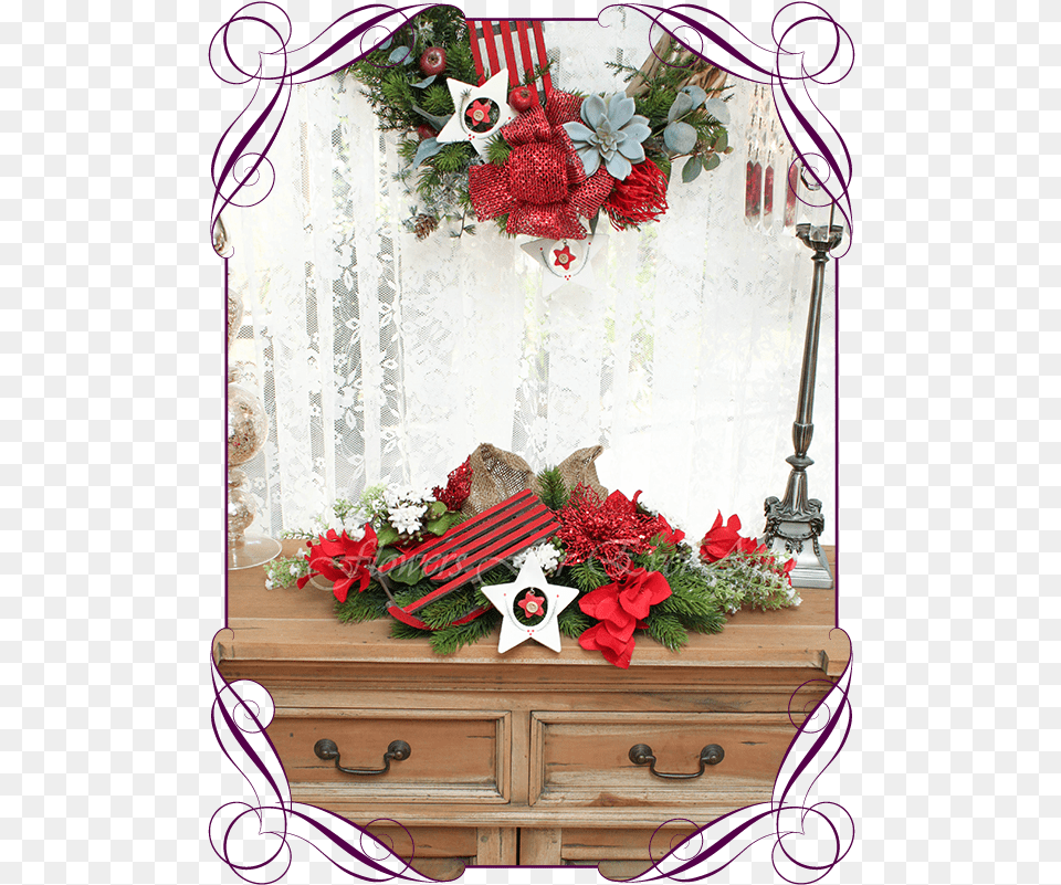 Unusual Unique Christmas Table And Door Seasonal Holiday Flower Bouquet, Flower Arrangement, Flower Bouquet, Plant, Art Free Transparent Png