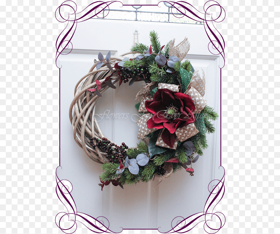 Unusual Unique Christmas Table And Door Seasonal Holiday Peonies Roses And Baby39s Breath Bouquets, Wreath, Plant Free Transparent Png