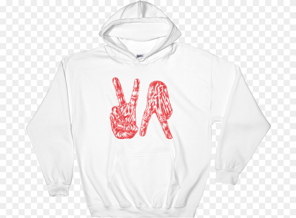 Up 2 Down2 Red Mockup Front Flat White Hoodie White, Clothing, Knitwear, Sweater, Sweatshirt Png Image