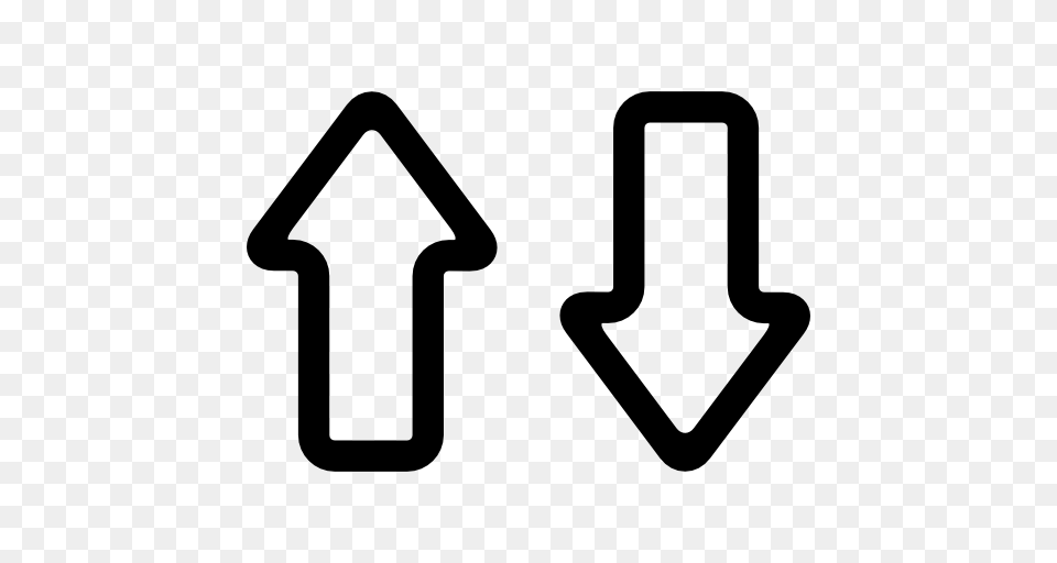 Up And Down Up And Down Arrows Arrows Arrow Outline Arrow Icon, Symbol, Smoke Pipe, Sign, Text Free Transparent Png
