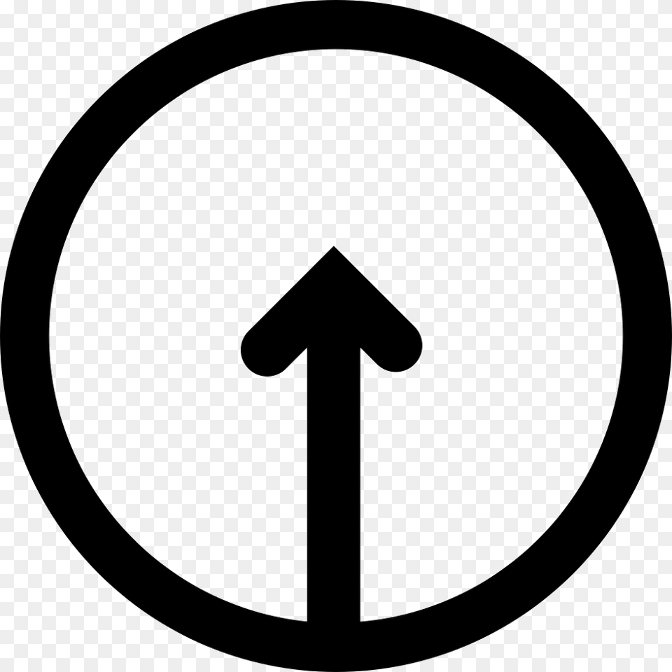 Up Arrow Inside A Circle Svg Icon Transparent Icon, Sign, Symbol, Road Sign, Disk Png