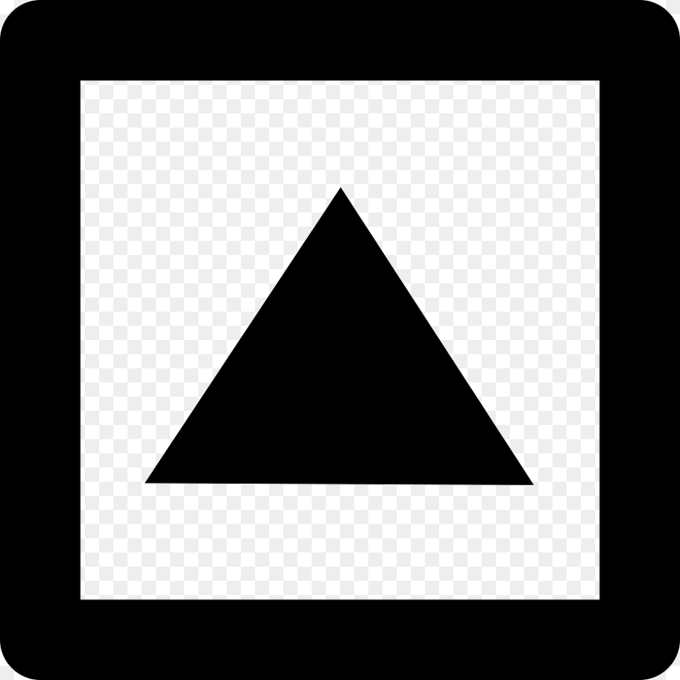 Up Arrow Of Triangular Shape Inside A Square Outline Icon, Triangle Free Transparent Png
