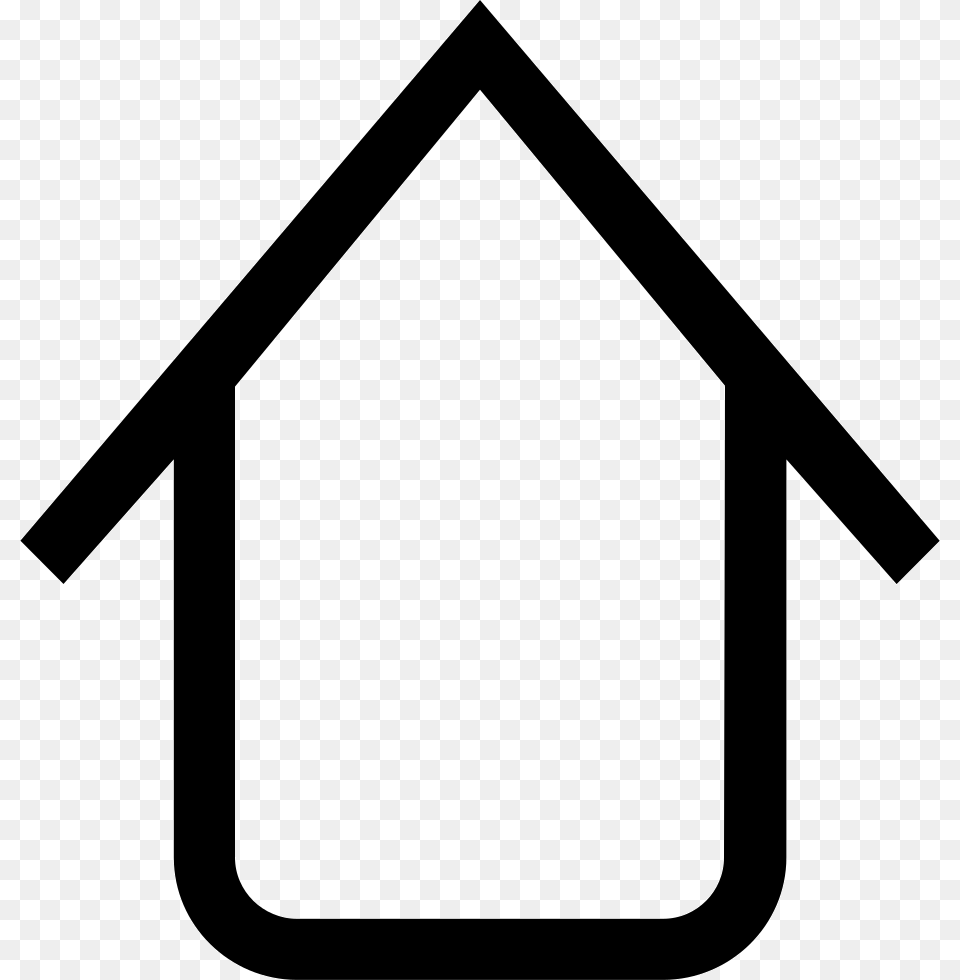 Up Arrow With House Shape Outlined Symbol House Shape, Triangle Png