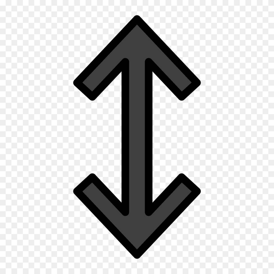 Up Down Arrow Emoji Clipart, Symbol, Cross, Emblem, Number Png