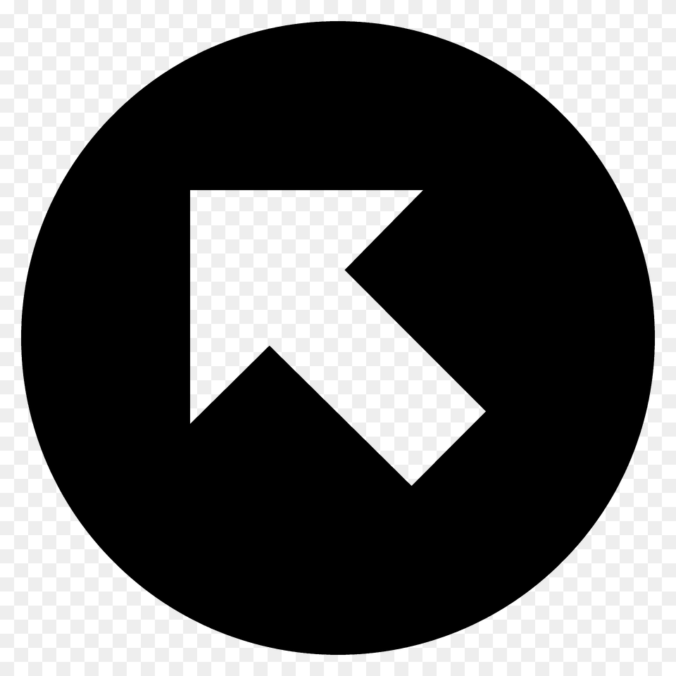 Up Left Arrow Emoji Clipart, Symbol, Disk, Sign Free Transparent Png