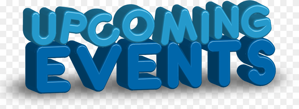 Upcoming Events Graphic With Bubble Letters Graphic Design, Text, Tape, Bulldozer, Machine Free Png Download