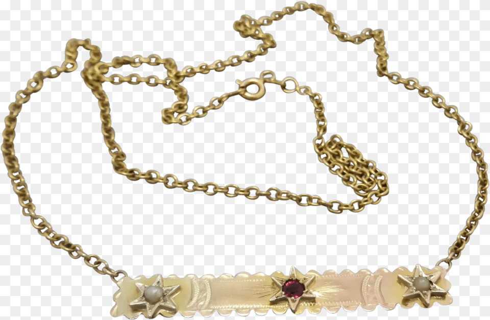 Upcycled 9k Gold Garnet Doublet Seed Pearl Necklace Chain, Accessories, Jewelry, Diamond, Gemstone Free Transparent Png